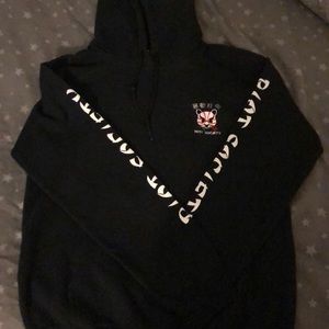 riot society kabuki mask panda hoodie